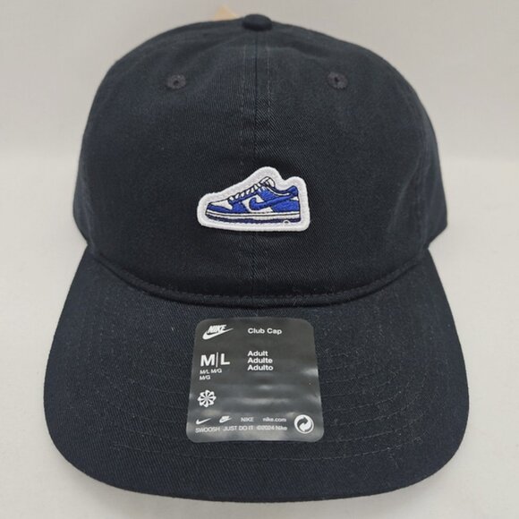 NWT- Nike Unisex Club Unstructured Dunk Patch Cap M/L BLACK FN4404-010 - Picture 1 of 5
